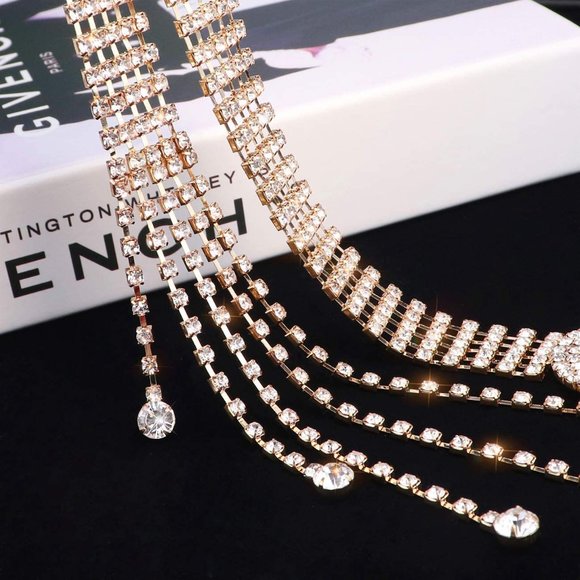 Crystal Waist Belt for Women Rhinestone Chain main image 5